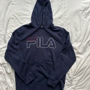 Fila Dark Blue Men's Hoodie with Logo